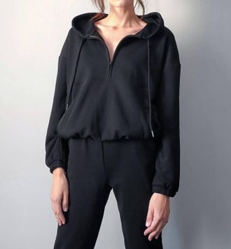 LBLC The Label Joey Hooded Pullover In Black