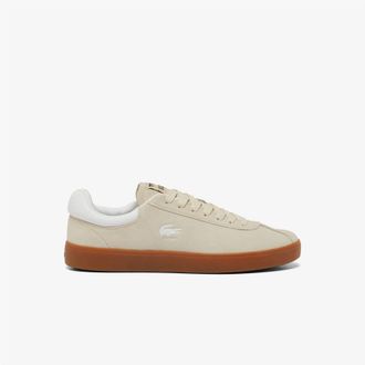 Lacoste Heren Baseshot Su&egrave;de Trainers (Gebroken wit/gom)