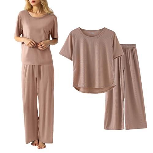 Ensemble Pyjama Femme En Soie 100% - Imprimé Floral - Fait Main En Inde - Taille Unique