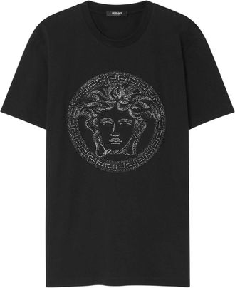 Versace Medusa Head-embellished T-shirt - men - Polyester/Cotton - L - Black