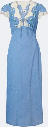 Rixo Amari embroidered cotton midi dress