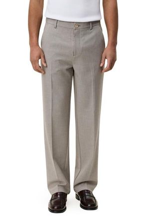 Les Deux Mini Check Pleated Pants in Bungee Cord Brown at Nordstrom, Size 34 X 32