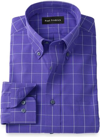 Paul Fredrick Non-iron Cotton Windowpane Dress Shirt