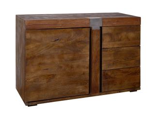Massivmoebel24 Credenza In Legno Di Mango 115x45x75 Marrone Laccato Amsterdam 09