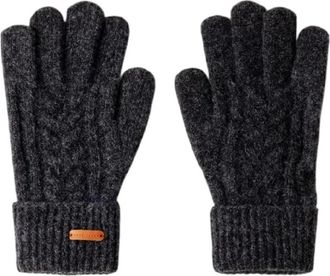 Pepe Jeans London Gebreide handschoenen met vlechtpatroon - Dames - Handschoenen - Grijs - ONE Size - Polyester - Accessoires
