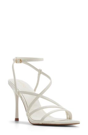 Aldo Lissandra Ankle Strap Pointed Toe Sandal in White at Nordstrom, Size 6.5