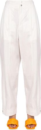 Bottega Veneta Wide-Leg Cotton Blend Trousers - White