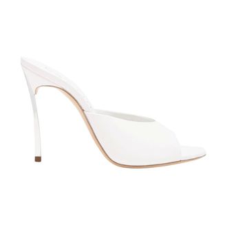 Casadei Heeled Mules, female, White, Size: 12 1/2 US Blade Minorca Mules