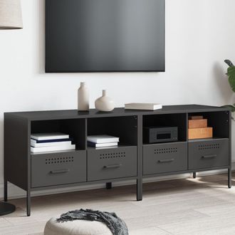 Berkfield Home TV Cabinets 2 pcs Black 68x39x50.5 cm Steel