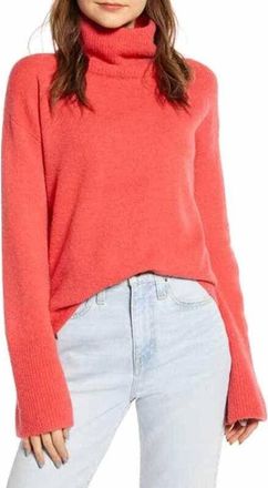 Something Navy Turtleneck Top With Piping In Red