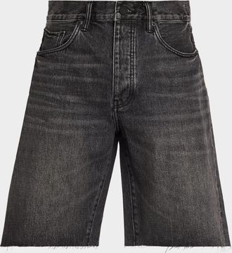 Purple Men & apos;s Kamari Relaxed Fit Black Denim Shorts