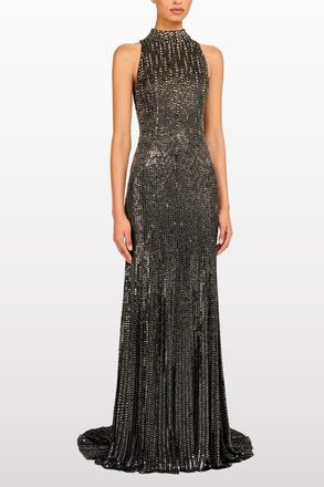 Jenny Packham Benue Sequin-Embellished Maxi Dress in Liquorice at Nordstrom, Size 16 Uk