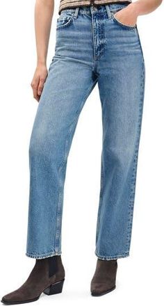 Rag & Bone Shea High Waist Relaxed Straight Leg Jeans in Ithca at Nordstrom Rack, Size 27
