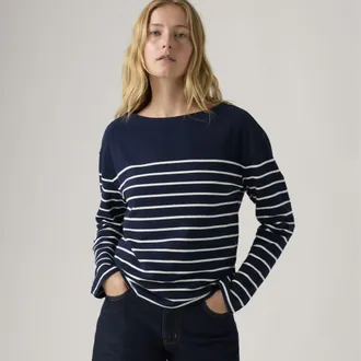 Levi's Marin Striped Top - Womens - XS - Blue
