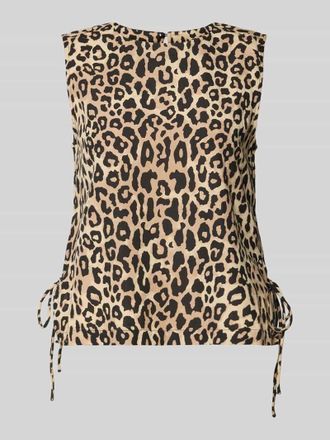 Vila Blusentop aus Viskose-Mix mit seitlicher Schn&uuml;rung in Beige, Gr&ouml;&szlig;e 34