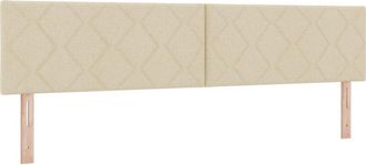 vidaXL Headboard with led Strip Lights Adjustable Cream 200 cm Fabric Vidaxl