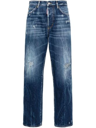 Dsquared2 Jeans dritti a vita media - Blu