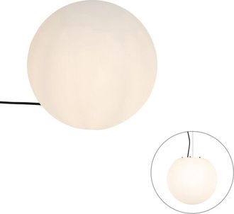 QAZQA Moderno Lámpara de exterior moderna blanca 35 cm IP65 - Nura Plástico Esfera Adecuado para led Max. 1 x 23 Watt - Qazqa
