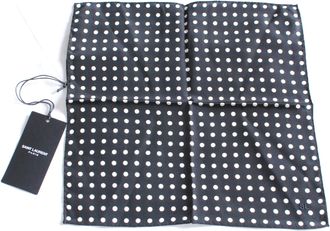 Saint Laurent Polka Dot Silk Square 32x32cms