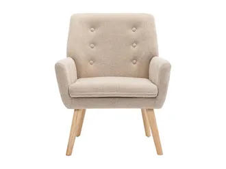VENTE-UNIQUE.COM Sill&oacute;n cl&aacute;sico tela beige
