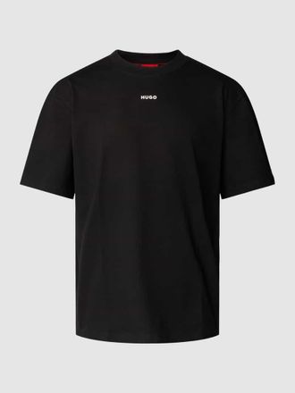 HUGO BOSS T-Shirt mit regul&auml;rem Schnitt und Label-Print in Black, Gr&ouml;&szlig;e XXL