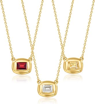 Ross-Simons Framed Birthstone Necklace in 18kt Gold Over Sterling