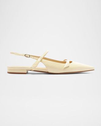 Alexandre Birman Tita Leather Slingback Flats