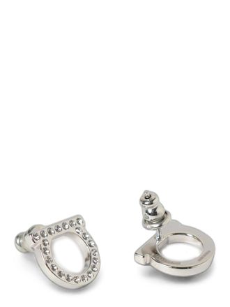 Ferragamo Gancini Crystals Earrings - Silver