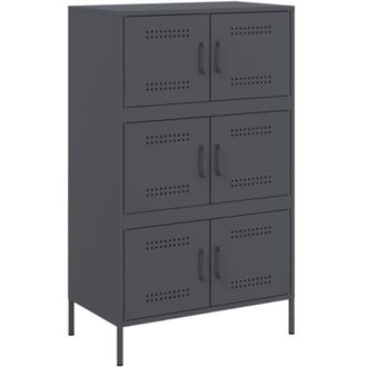 vidaXL Aparador De Acero Gris Antracita 68x39x113 Cm Vidaxl