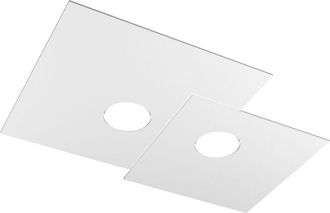 Top-Light Top-light - Toplight Plafoniera da soffitto quadrata 2 luci Plate con attacco GX53, struttura colore bianca, design moderno 50x35x3cm