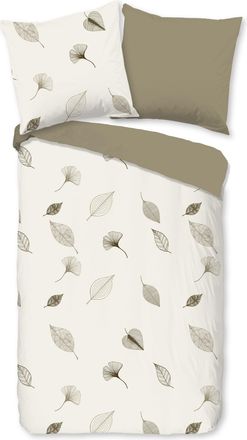 Good Morning Wendebettwäsche »Saar« 3 Stk. tlg. 100% Baumwolle, Renforcé, Reissverschluss, Wendeoptik, Blätter
