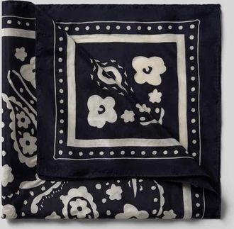 Stefanel Seidentuch im Allover-Look Modell FOULARD POIS in Marine Melange, Gr&ouml;&szlig;e 1