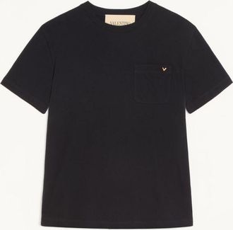 Valentino Valentino Cotton T-Shirt With Vgold Man BLACK 3XL