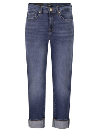 7 For All Mankind Relaxed Skinny Boyfriend-Jeans mit mittlerer Taille