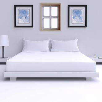 Lewis's Plain Dyed Microfibre Sheet Range - White - Housewife Pillowcase Pair | TJ Hughes