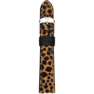 Michele 18mm Leopard Print Genuine Calf Hair Watch Band in Leopard Multi at Nordstrom