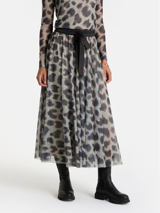 Lieblingsst&uuml;ck Midirock LIEBLINGSST&Uuml;CK RebiaL, Damen, Gr. 34, beige gemustert, Chiffon, Obermaterial: 95% Polyester, 5% Elasthan, animal-print, gemustert, mehrfarbig