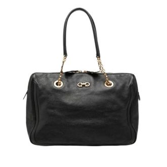 Ferragamo Pre-owned Shoulder Bags, female, Black, Size: ONE SIZE Pre-owned Leather Shoulder Bag
