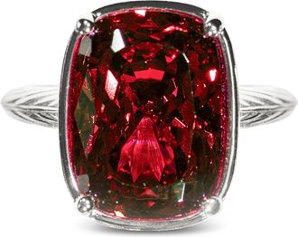 Sterling Forever Sterling Silver Elongated Cushion Garnet CZ Cocktail Ring