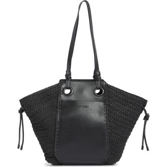 Steve Madden Bidris Mix Media Tote Bag in Black at Nordstrom Rack