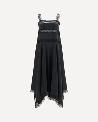 Ganni Silk maxi Dress with lace details Female 38