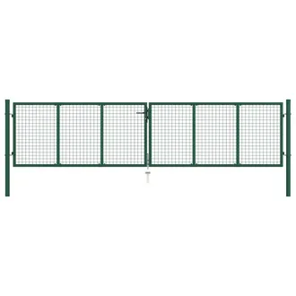 Berkfield Home Mesh Garden Gate Steel 390x75 cm Green