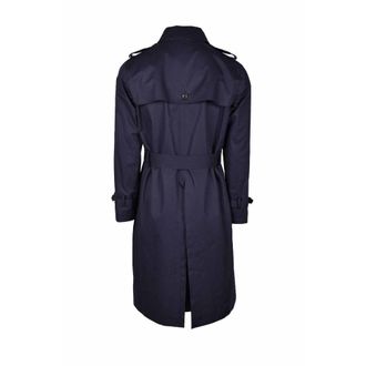 Aquascutum Blue Cotton Men Trench Coat Clothing