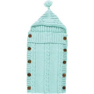 Hudson Baby Knitted Baby Lounge Stroller Wrap Sack in Mint at Nordstrom