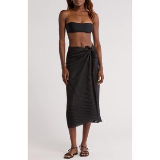Nordstrom Metallic Stripe Pareo in Black at Nordstrom Rack