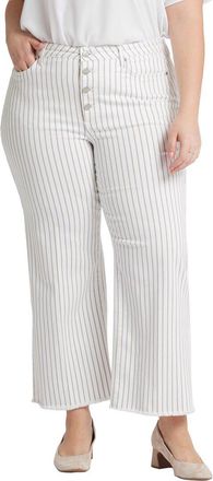 NYDJ Plus Teresa Beach Cruise Stripe Ankle Crop Jean