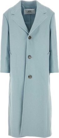 Ami Powder blue wool blend coat