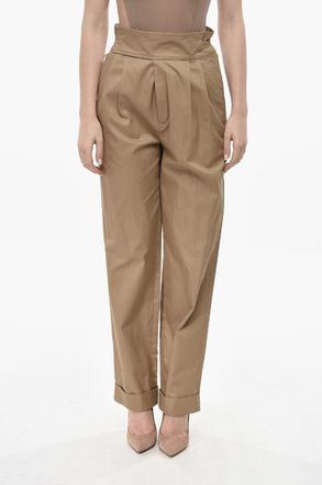 Saint Laurent Pantaloni a 2 Pinces in Cotone con Cintura Saint Laurent