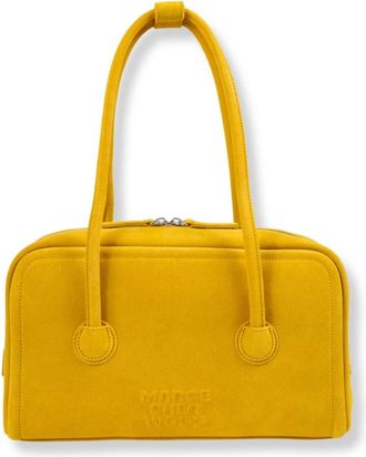 Marge Sherwood Soft Boston - Dames - Tassen - Geel - Maat: ONE Size Su&egrave;de