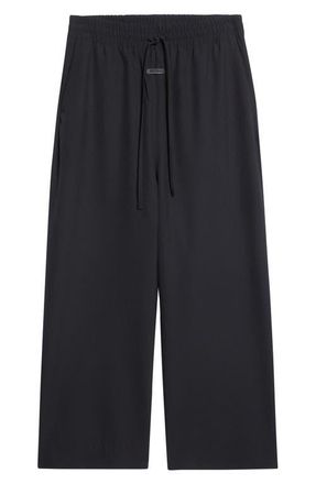 Fear of God Virgin Wool Wide Leg Drawstring Pants in Black at Nordstrom, Size Medium